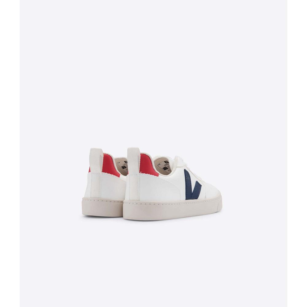 Veja V-10 LACES CWL Kids' Sneakers White/Navy | NZ 863ILH